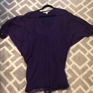 DVF purple flowy dress